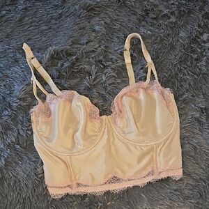 Victoria's Secret Satin Bralette with Lace in Pink